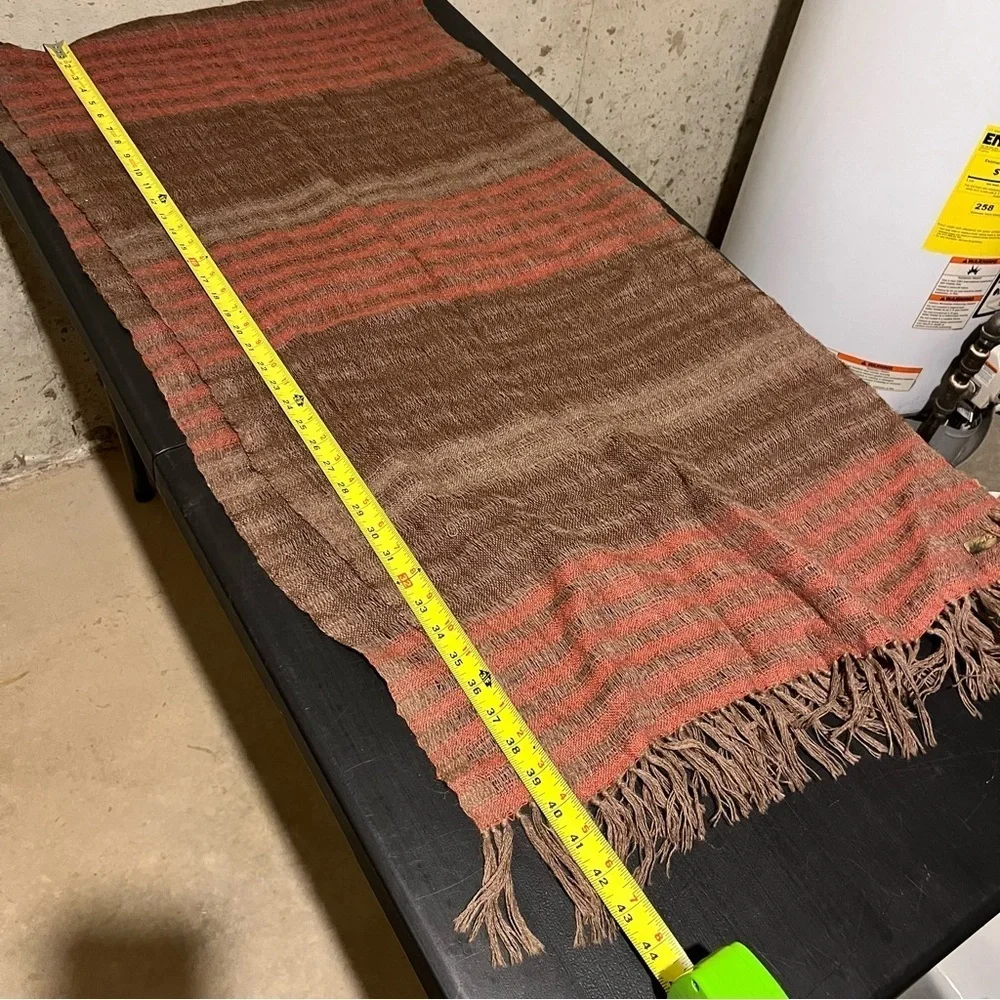 Living Threads NWT Ketzah Multicolor Handmade Woven Boho Scarf Wrap 20x80 Fringe